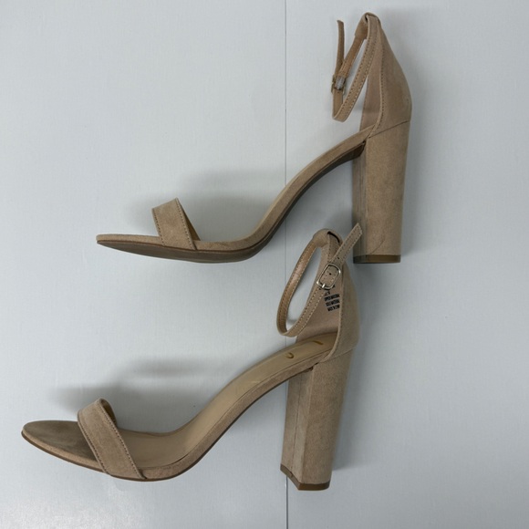 Taylor Natural Suede Ankle Strap Heels Size 10 - Picture 7 of 10